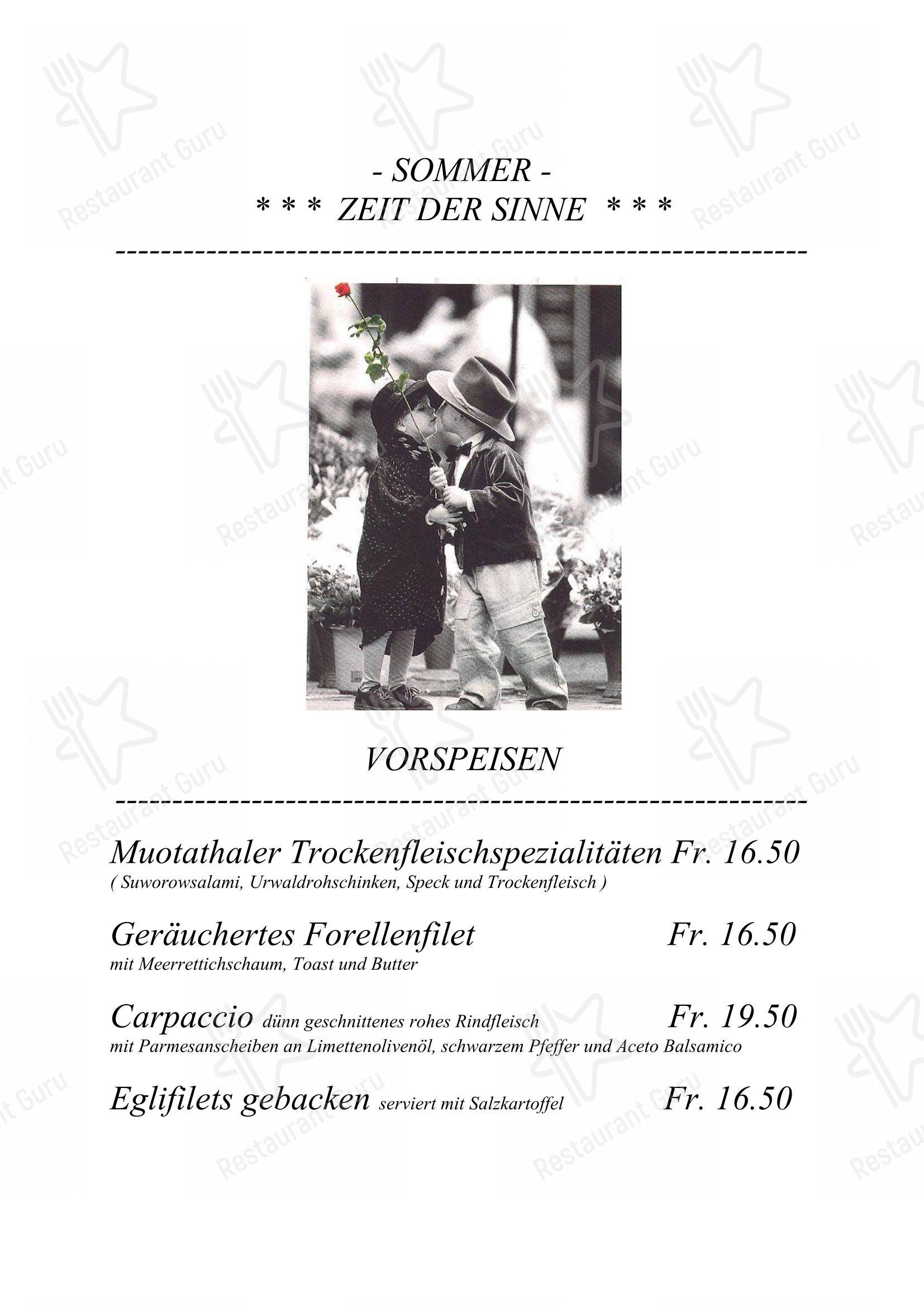 Gasthaus Post in Muotathal - 菜单