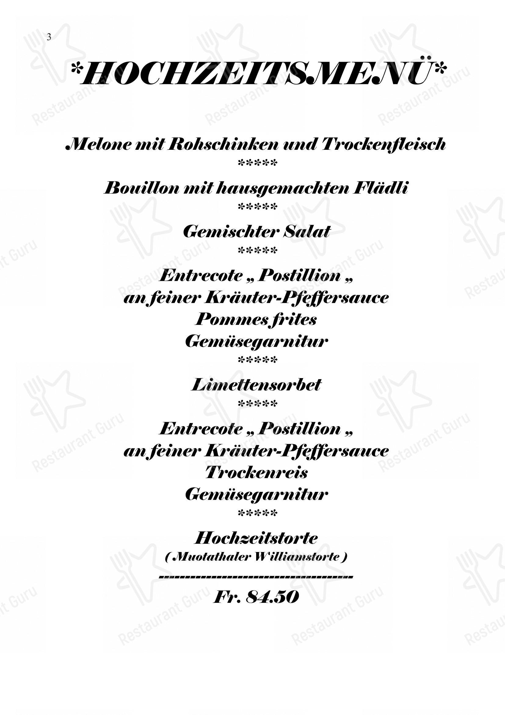 Menu di Gasthaus Post - Основное меню