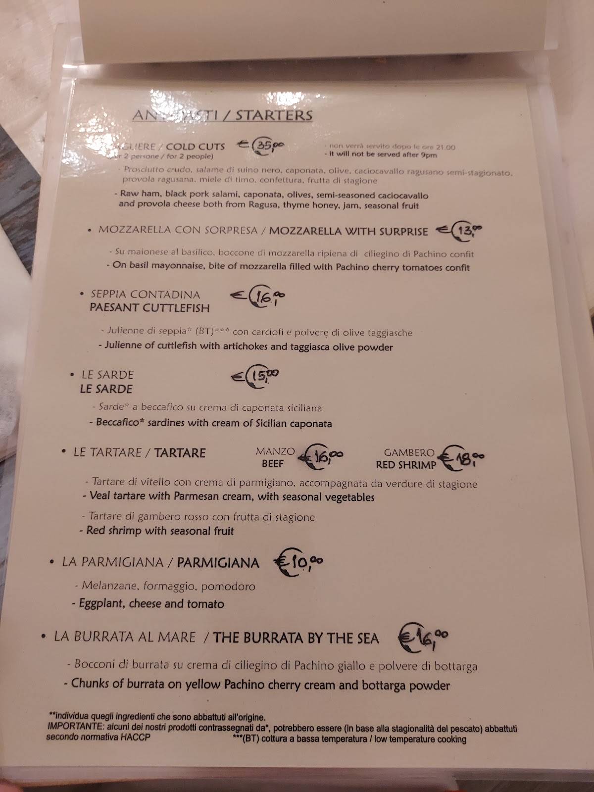 Menu di Gastro matto 