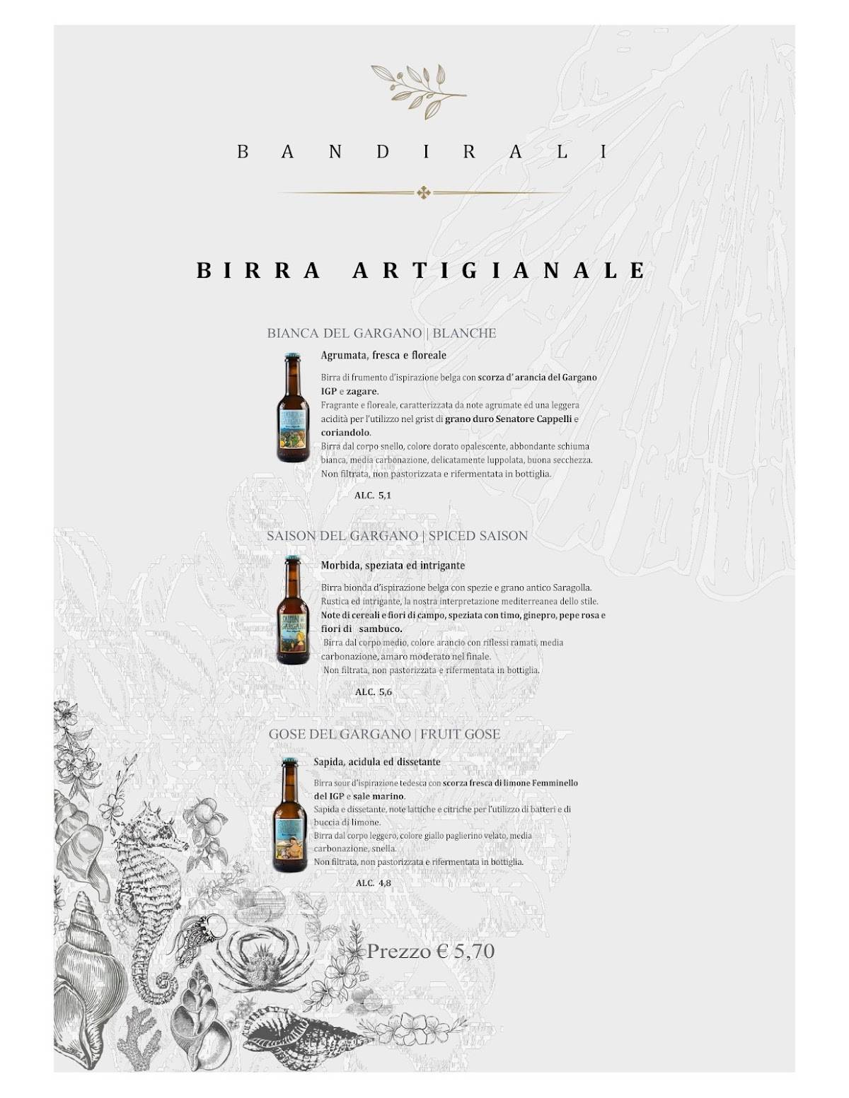 Menu di Gelateria Bandirali 