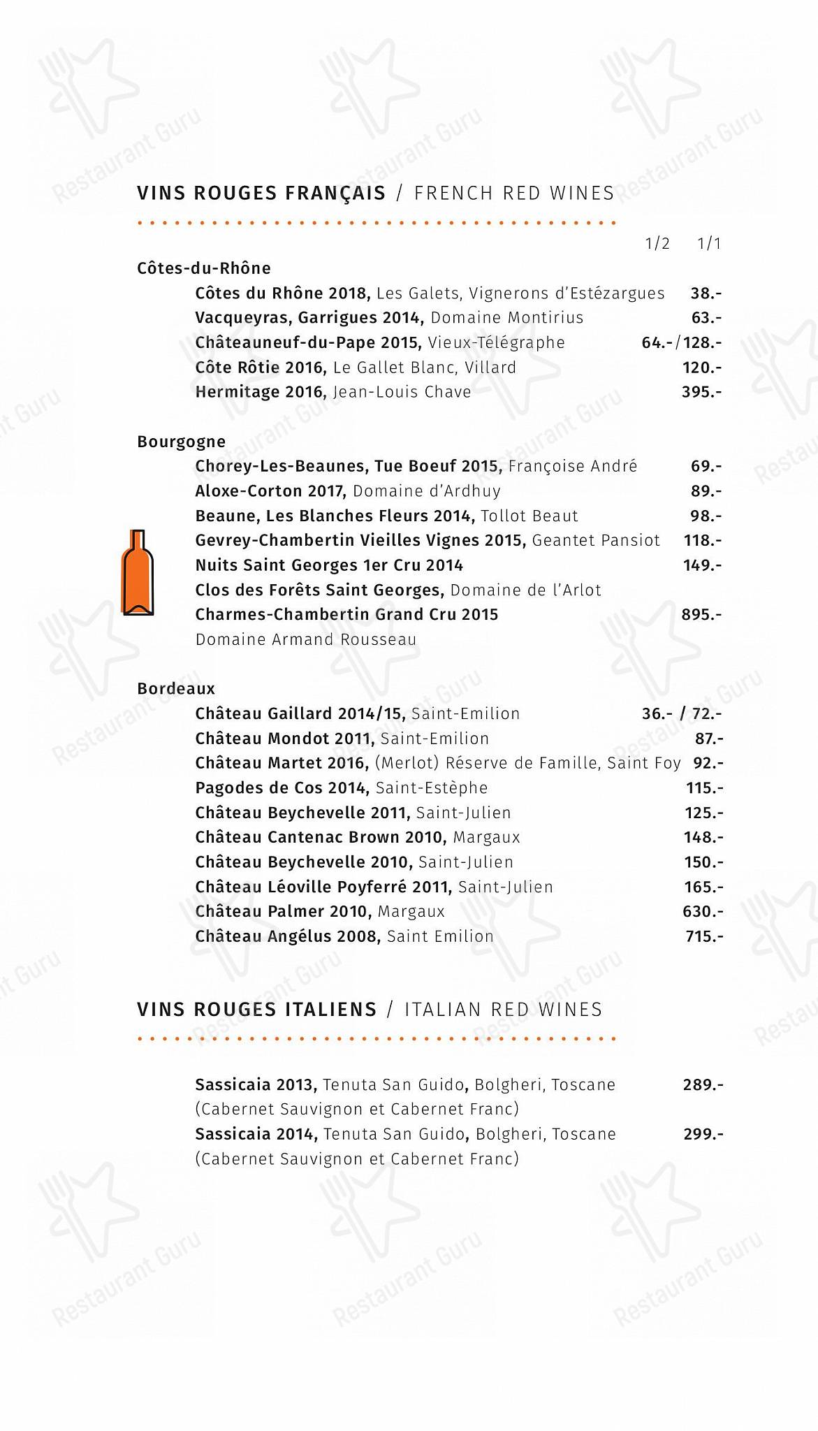 Tea Menu per Restaurant Les Armures ristorante