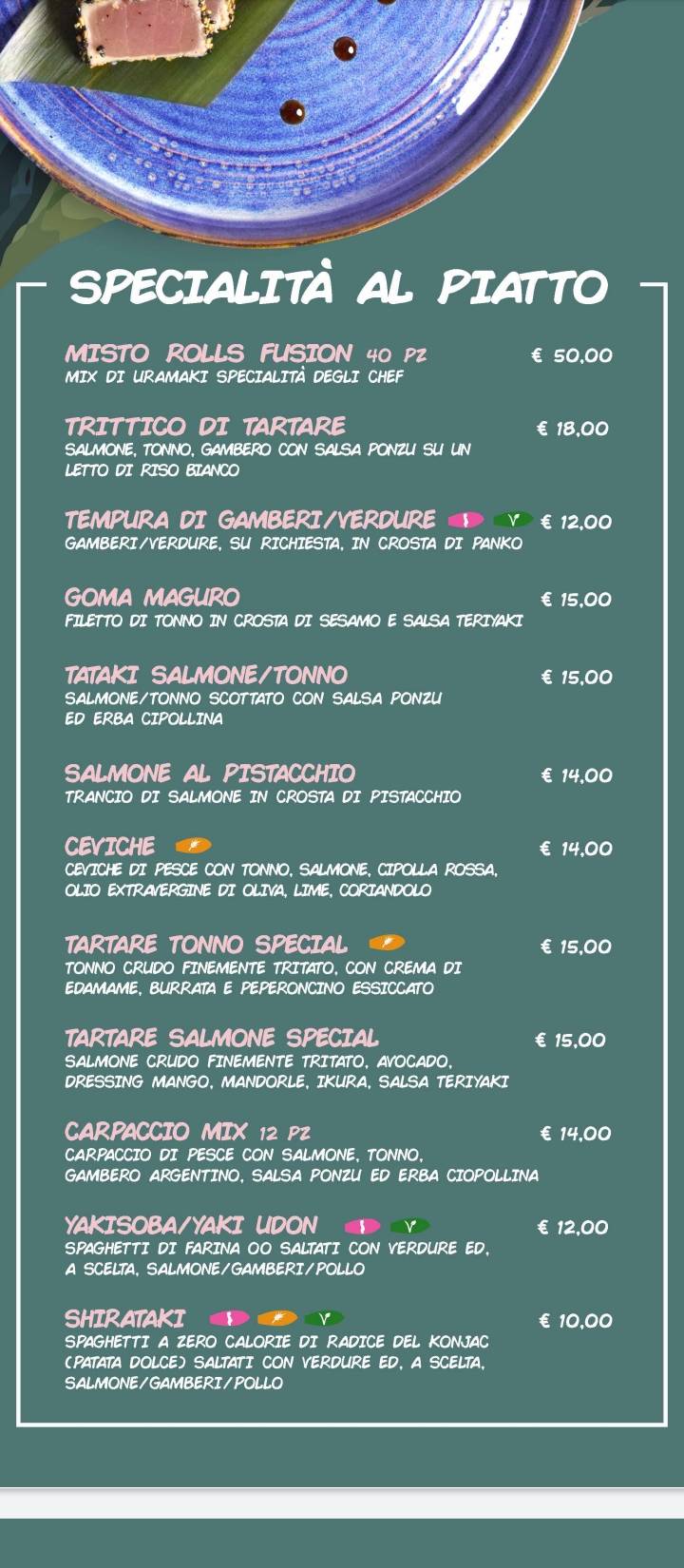 Menu di Giappoke Vomero 