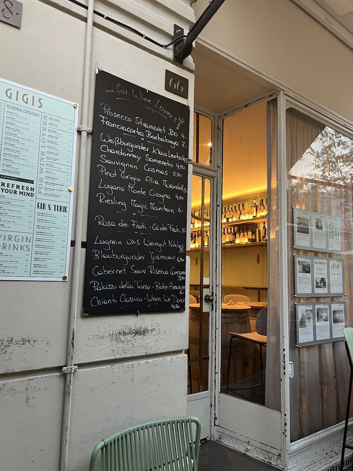 Menu de Gigis Bar