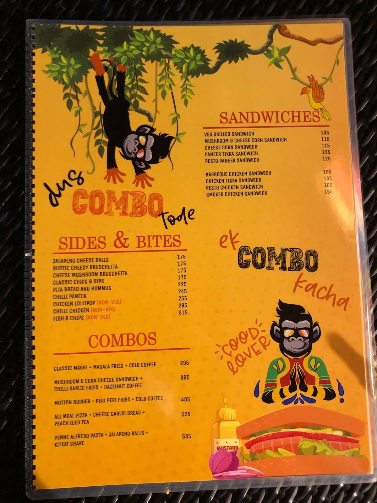Ginger Monkey menu
