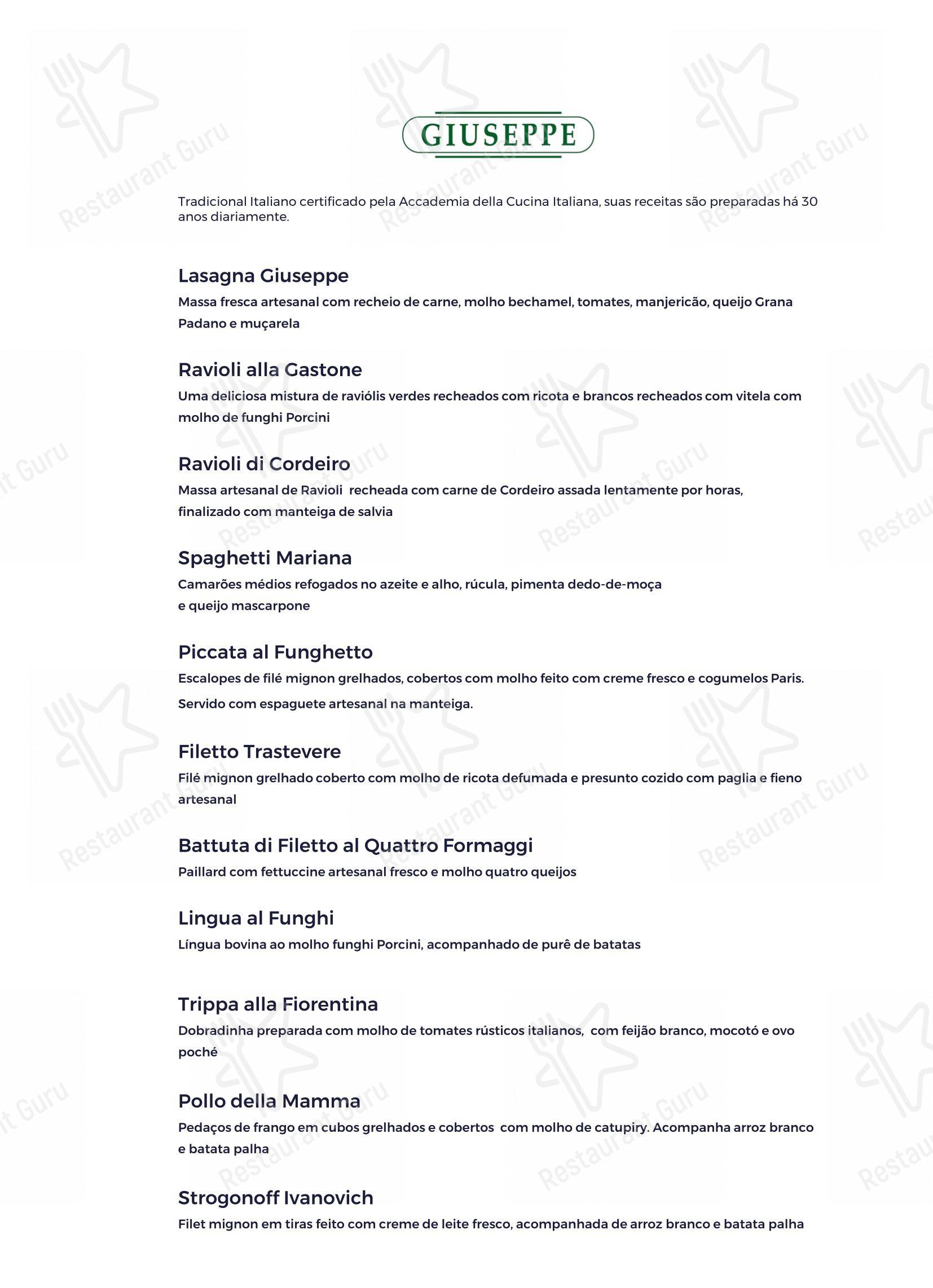 Giuseppe Square em Rio de Janeiro - Menu bar