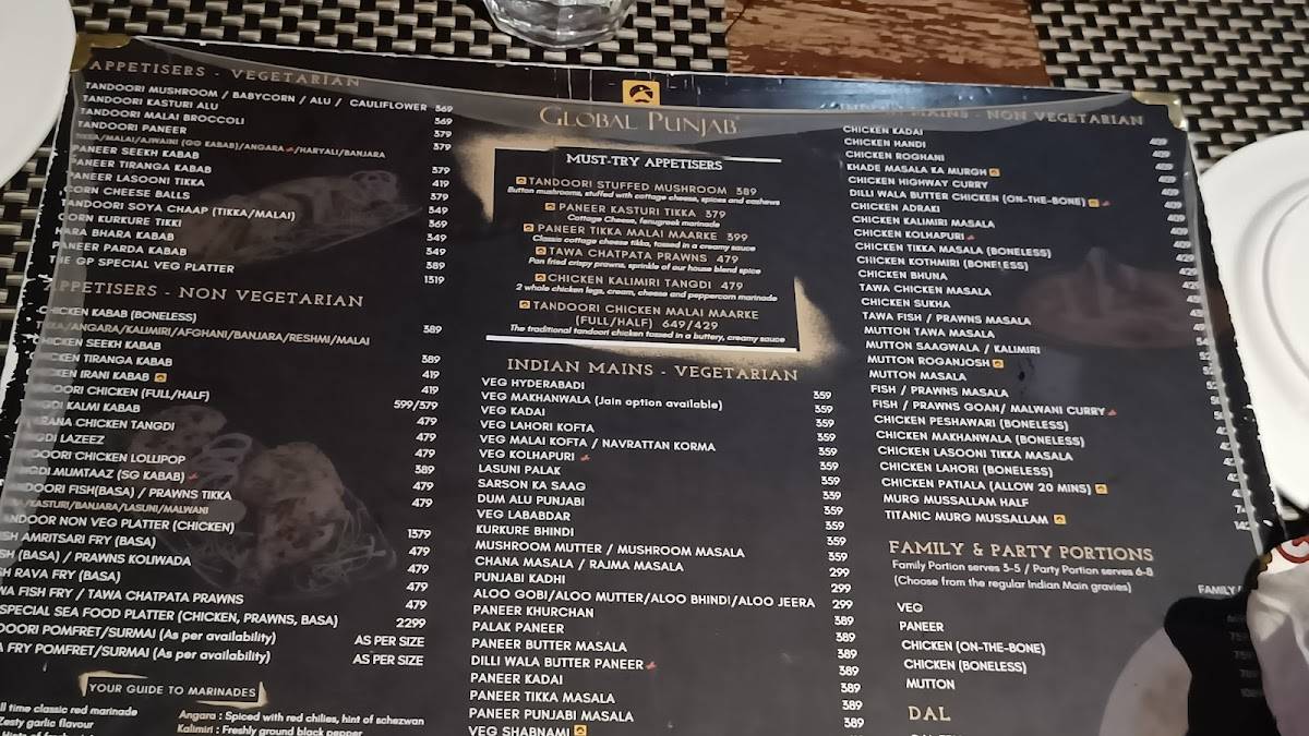Global Punjab, Wakad menu