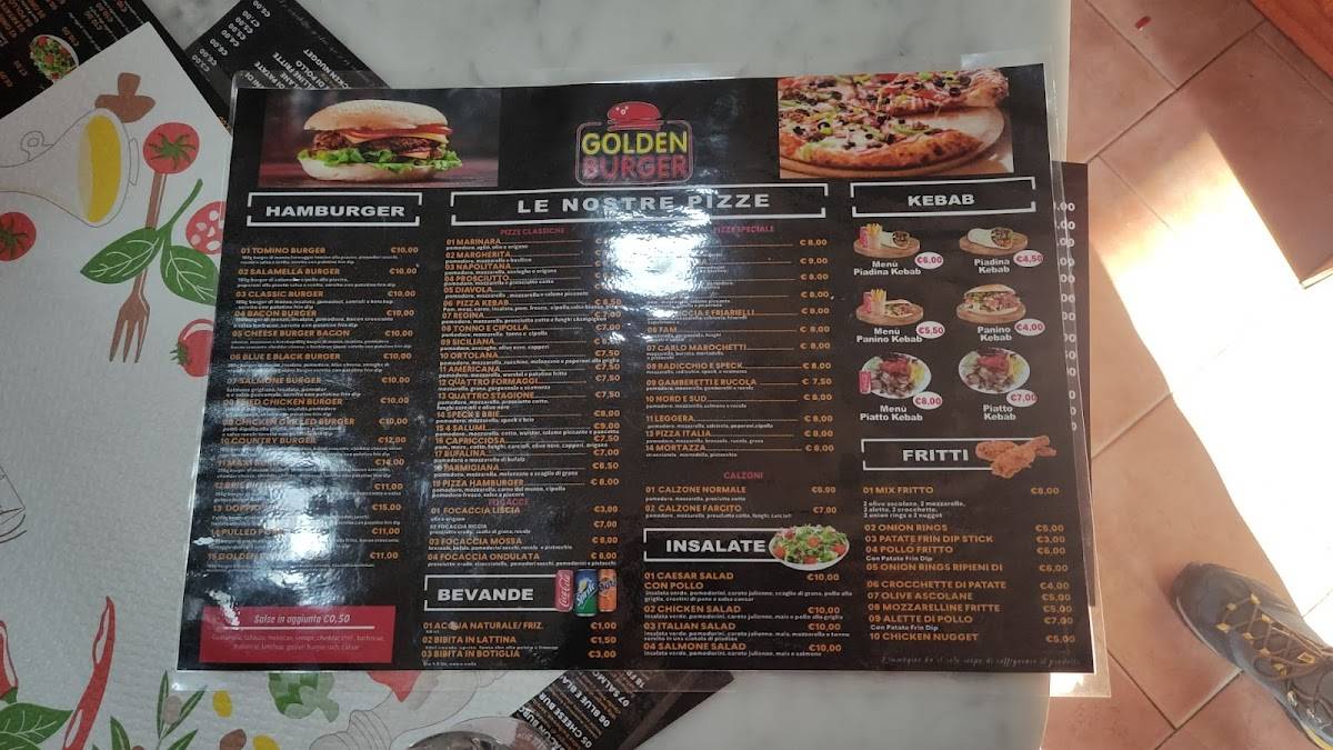 Menu di Golden burger 