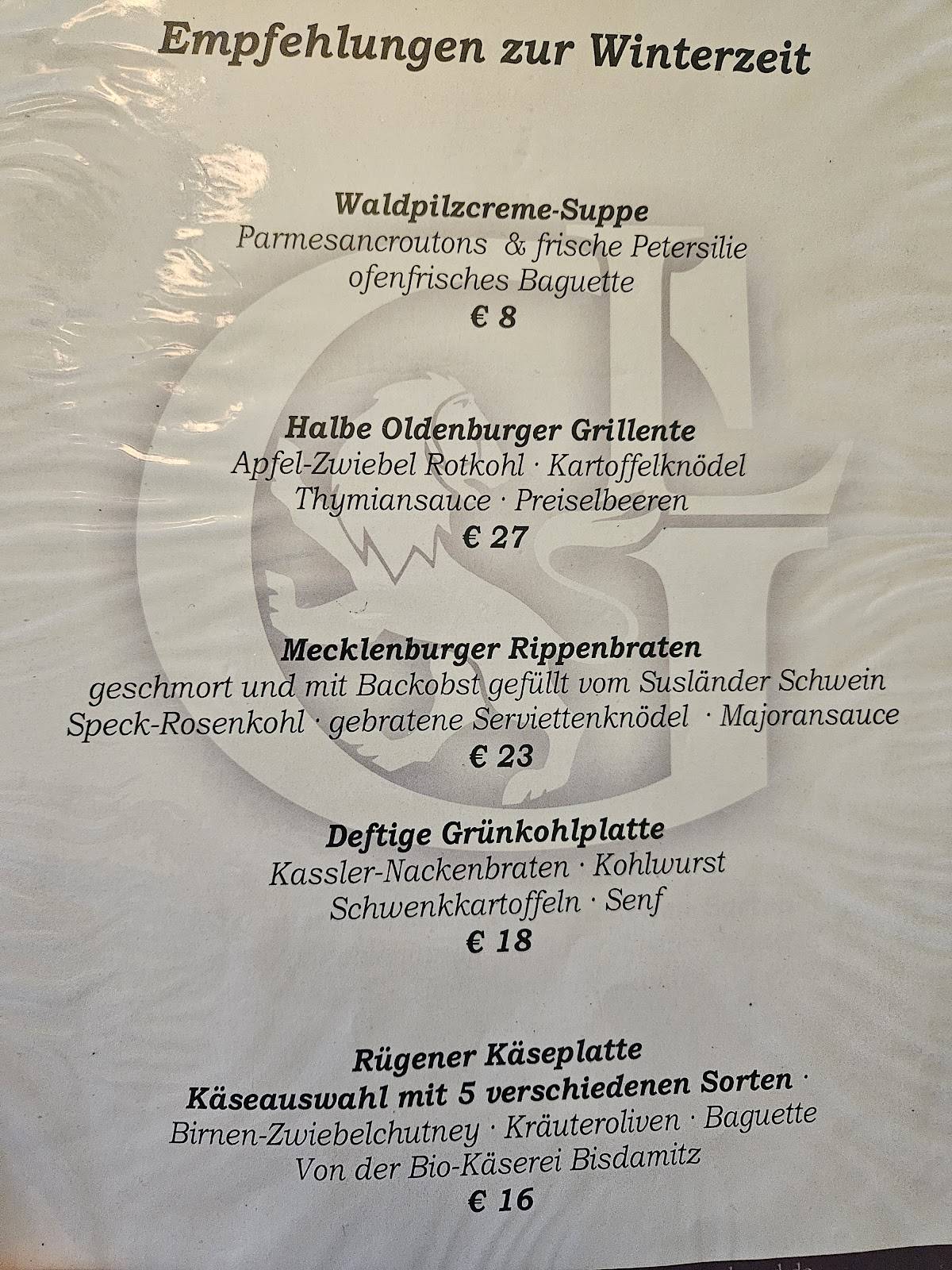 Menu de Goldener Löwe