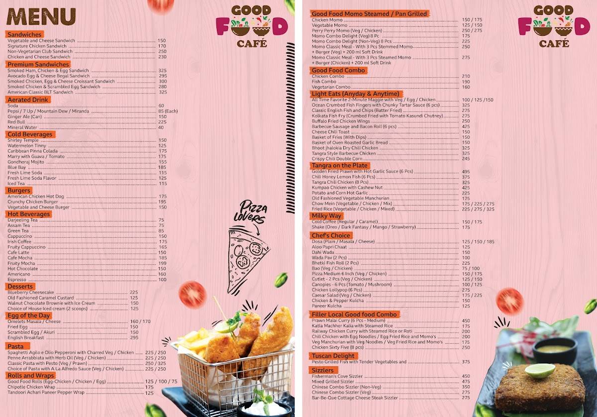 Good Food Cafe menu