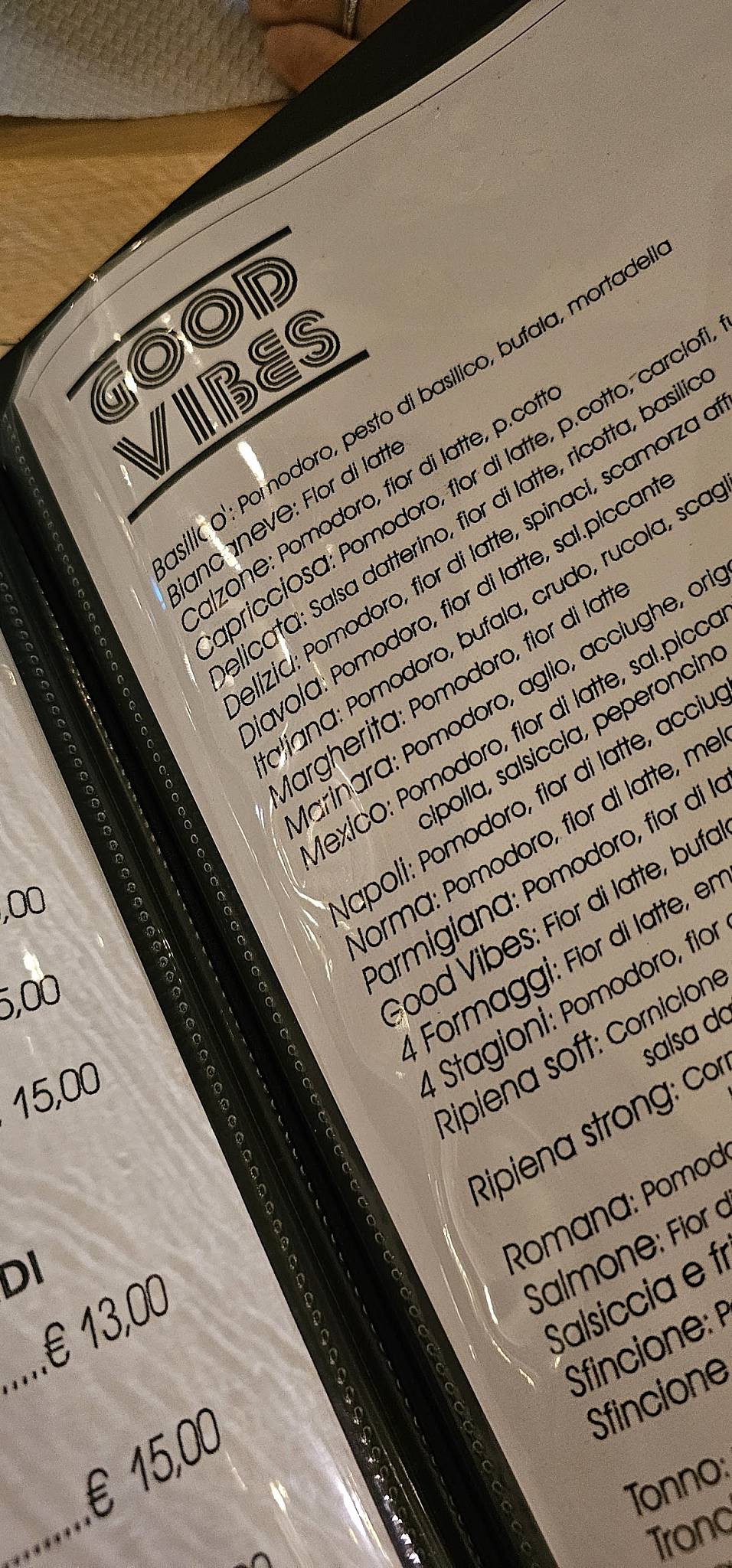 Menu di Good Vibes - Pizza e Cucina 