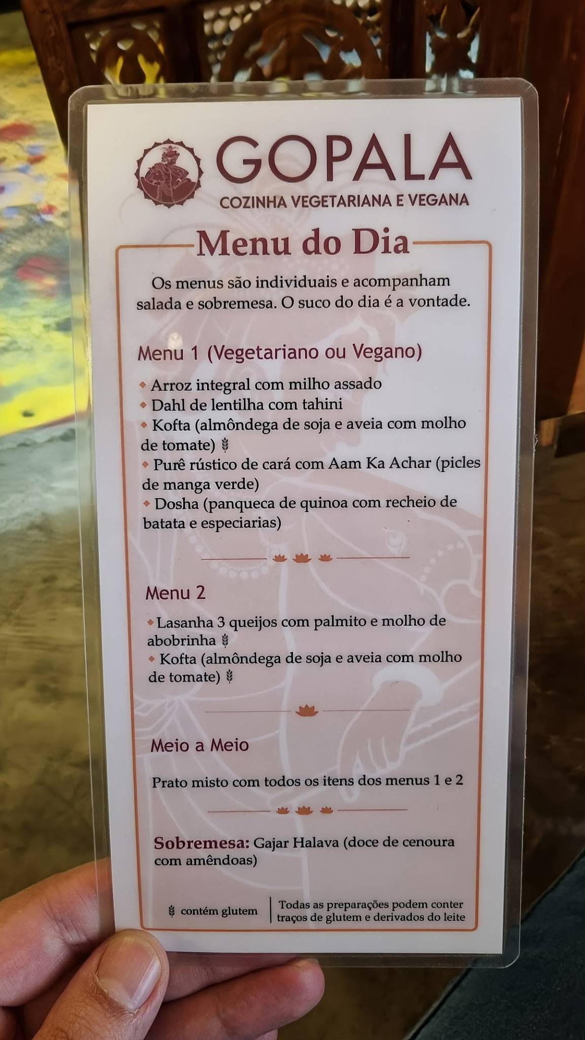 Gopala Restaurante Melo Alves cardápio