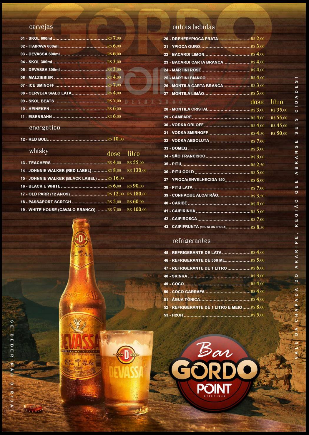 Gordo Point cardápio