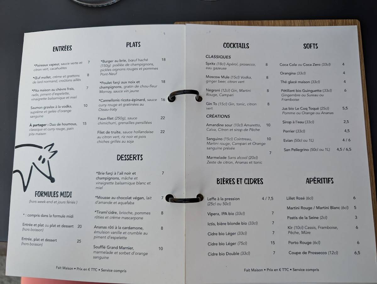 Menu de Goupil