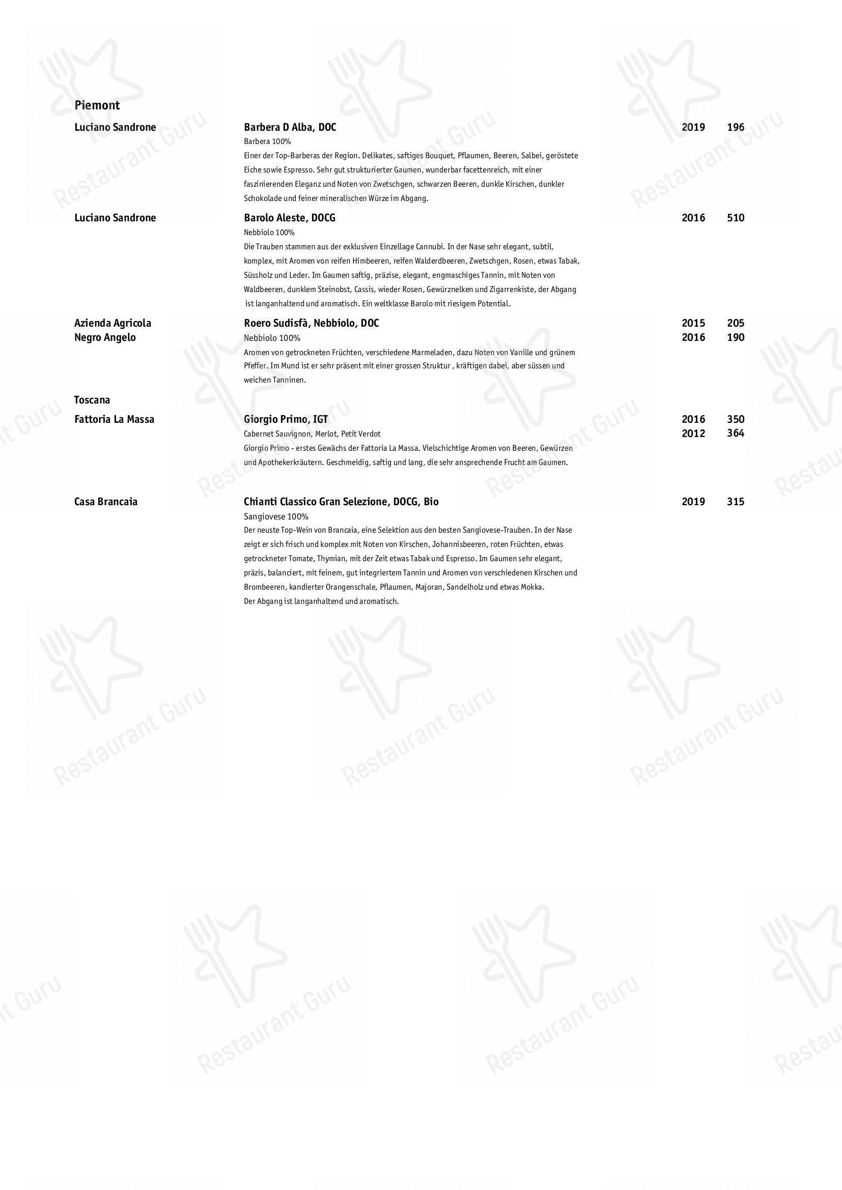 Menu di Gourmet Restaurant Guarda Val - 菜单
