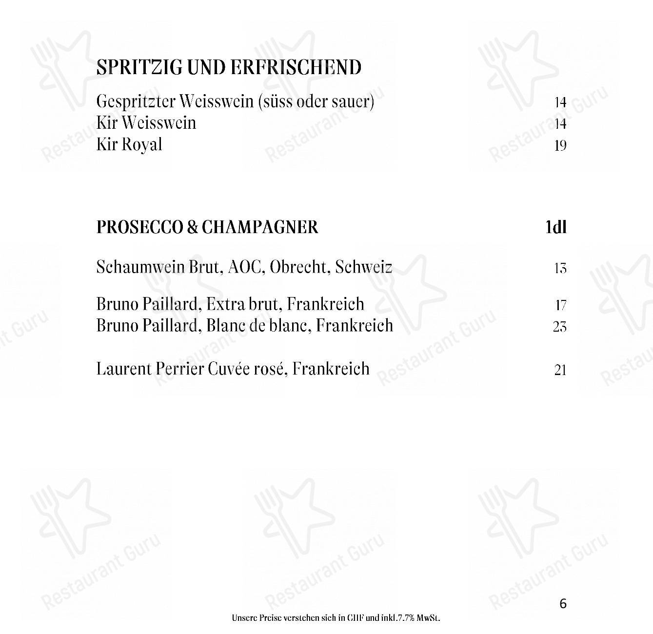 Gourmet Restaurant Guarda Val in Lantsch/Lenz - Menu