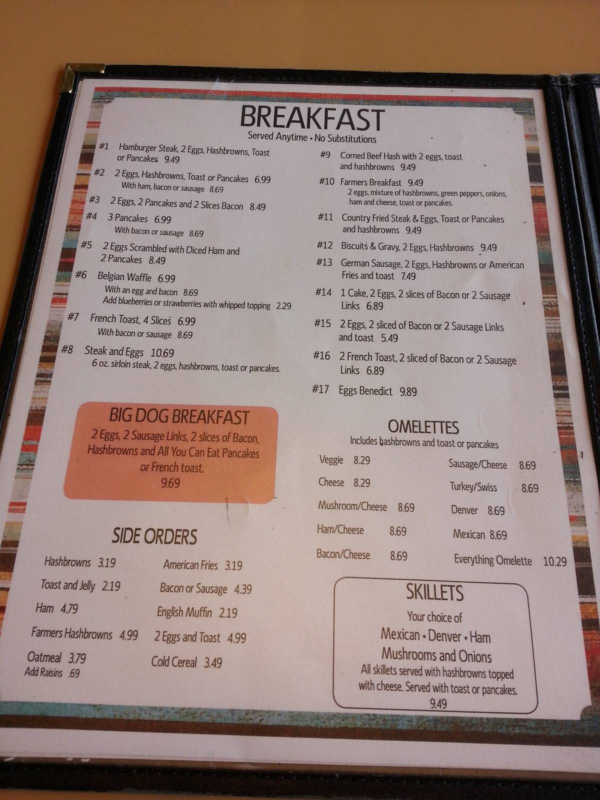 Menu at Grama Butterwick's Restaurant, Grand Forks
