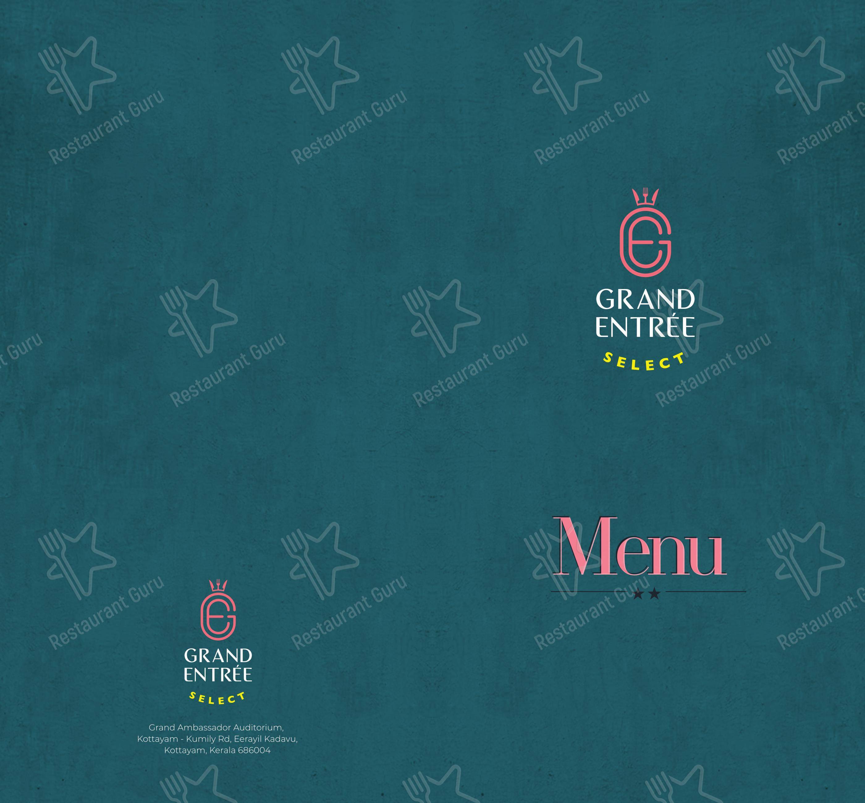 Grand Entree in Ernakulam - Menu bar
