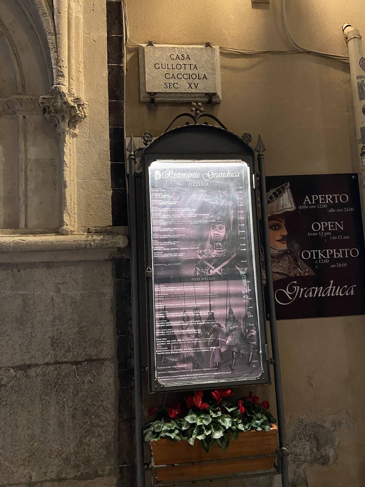 Menu di Granduca Taormina 