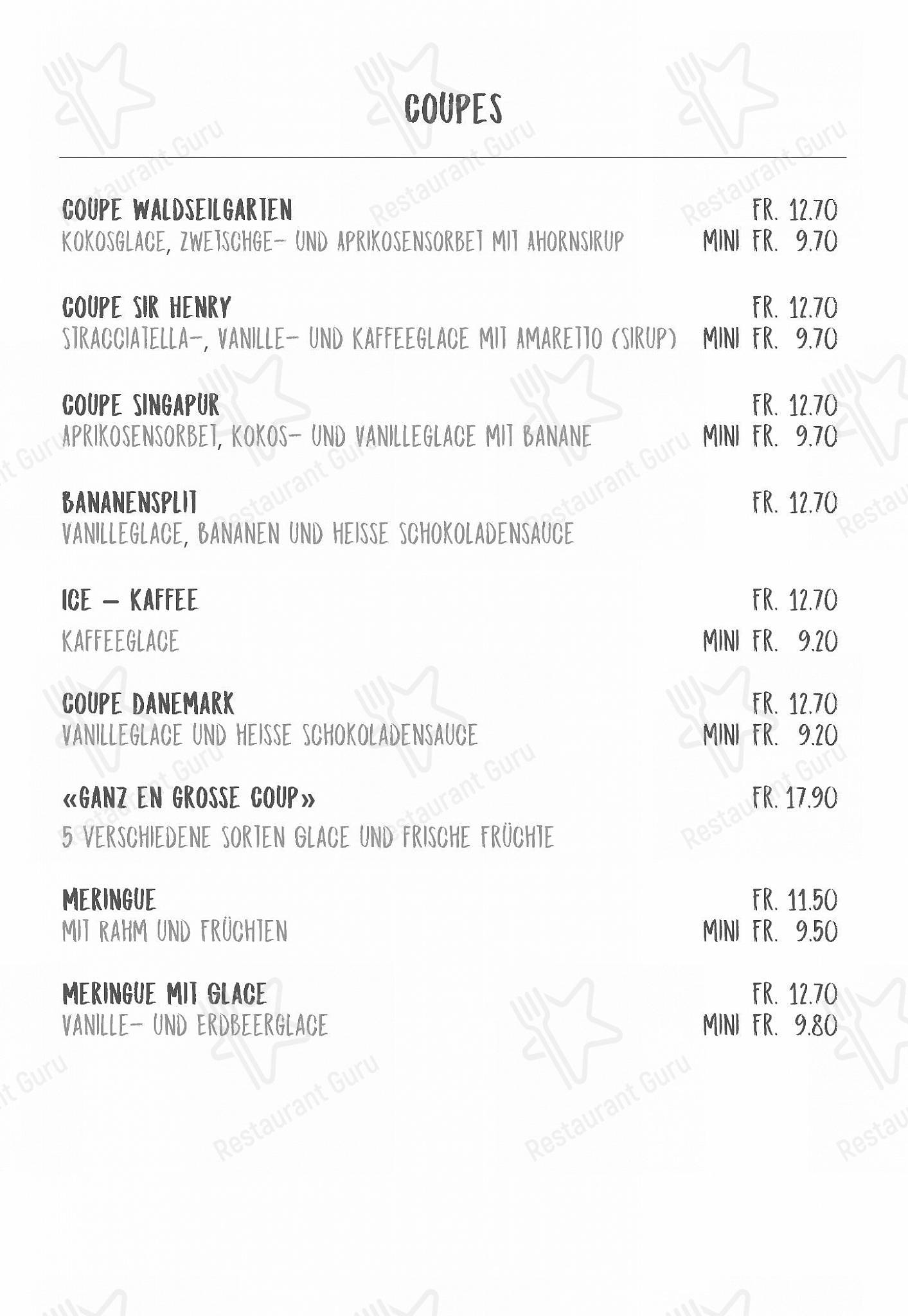 Guarda il menu di Restaurant Rütihof, Gränichen