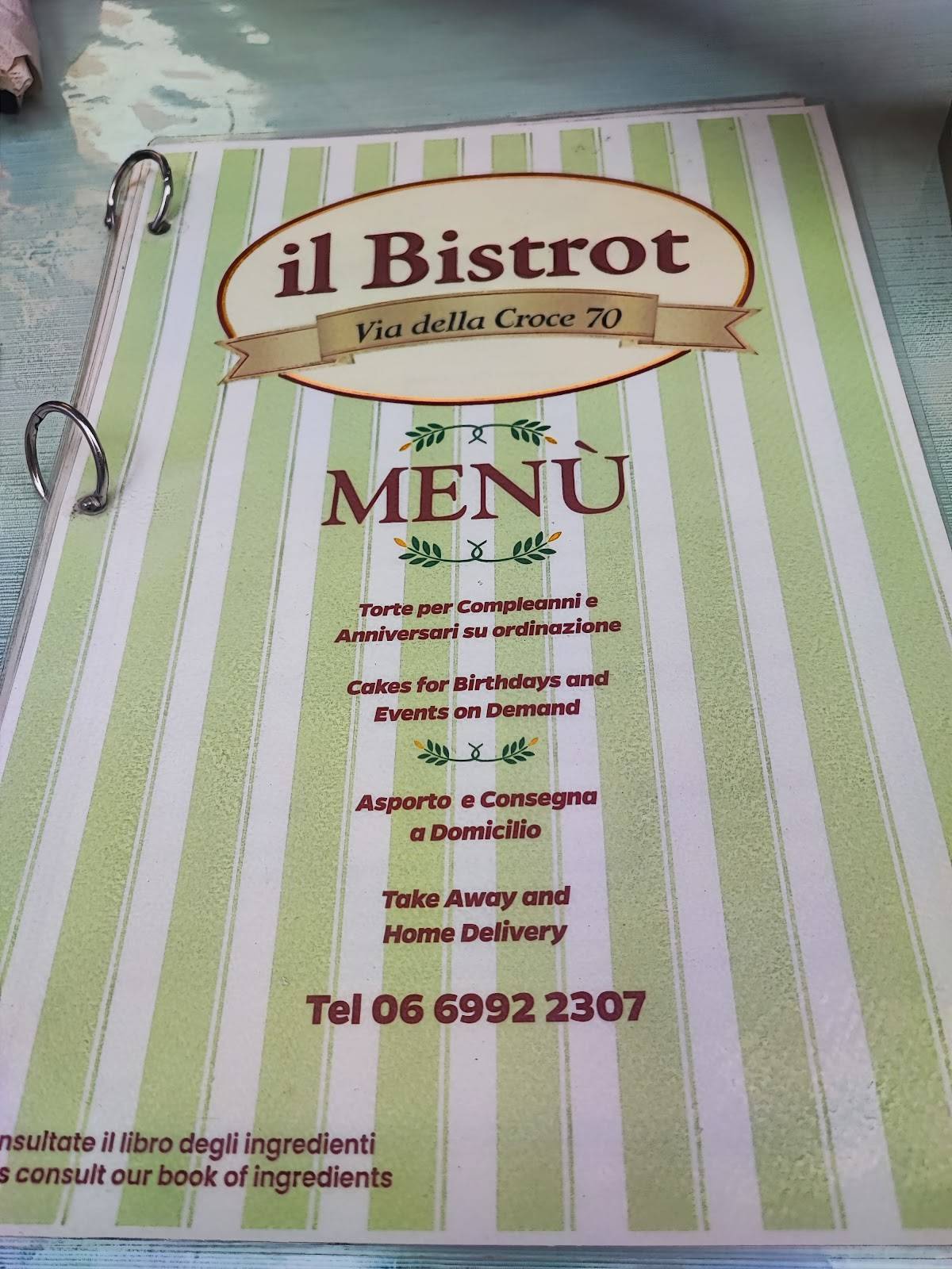 Menu di Grano, Frutta e Farina Bistrot 