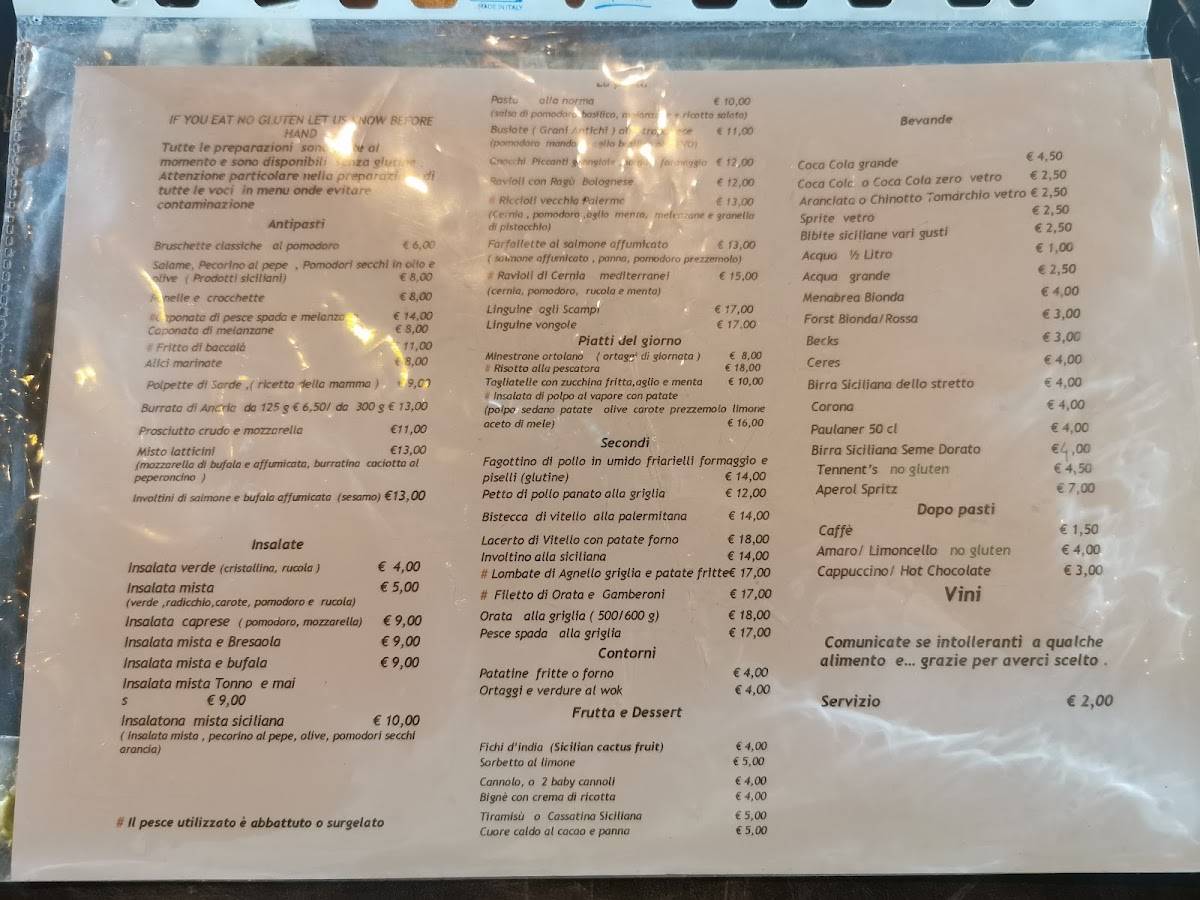 Menu di Grano Granis 