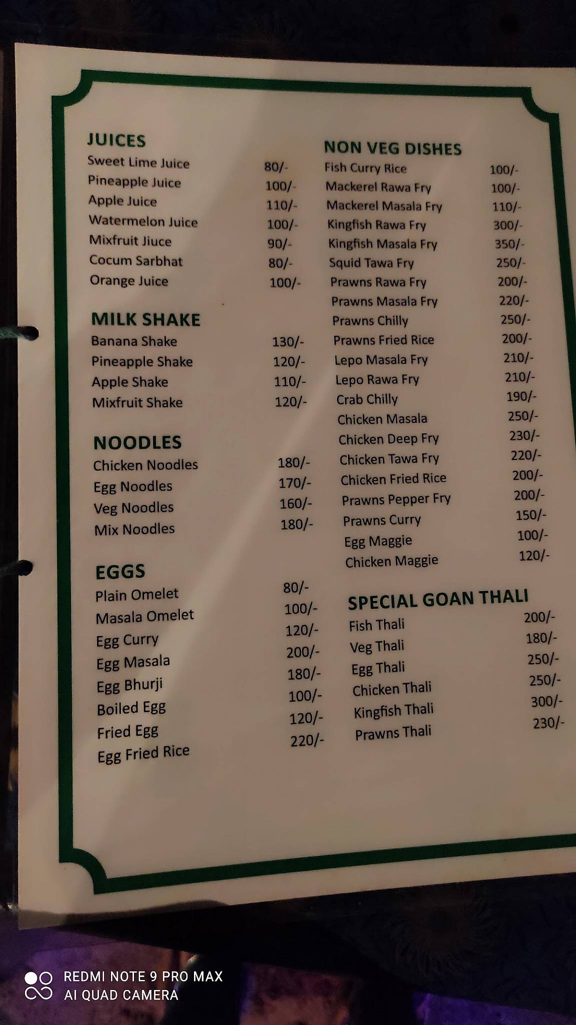 Green Nature by atmani menu