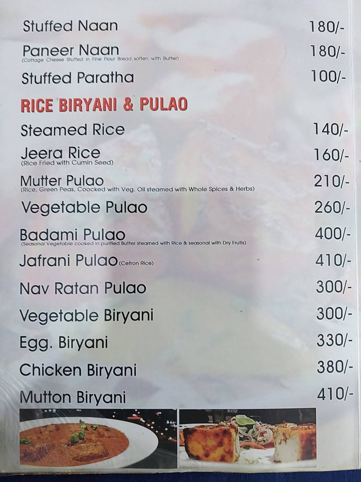 Green leaf restaurants menu