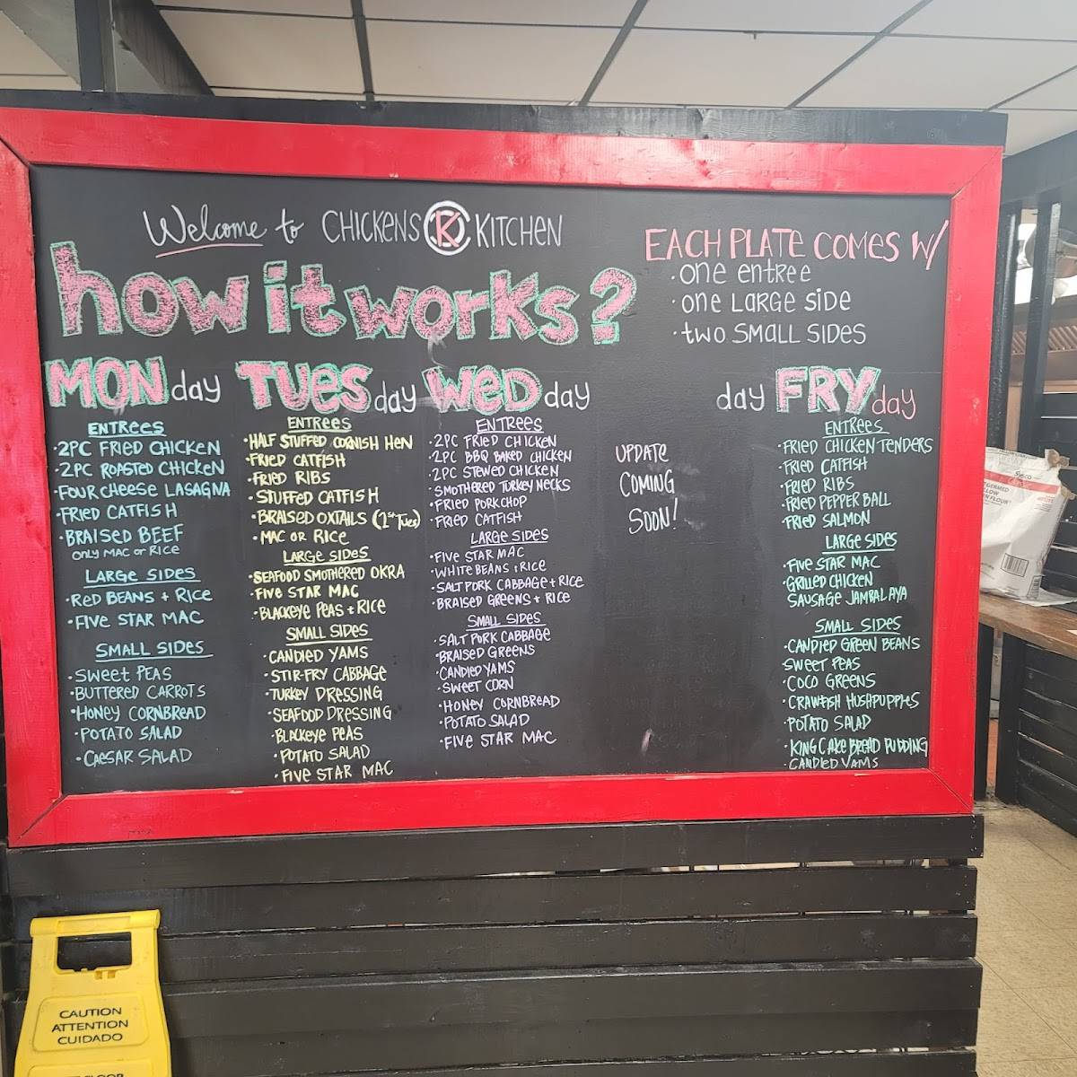 Menu at Chicken’s Kitchen restaurant, Gretna