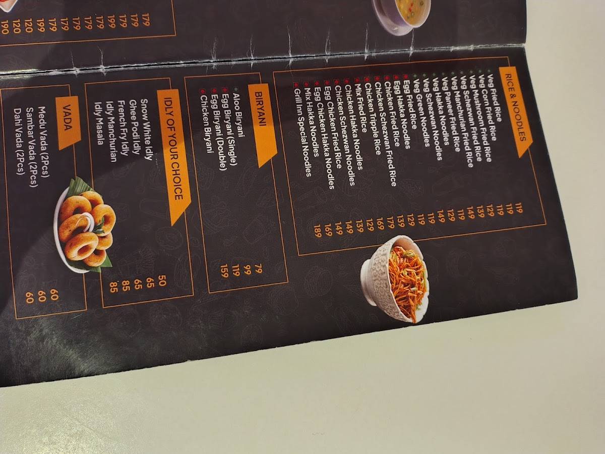 Grill Inn menu