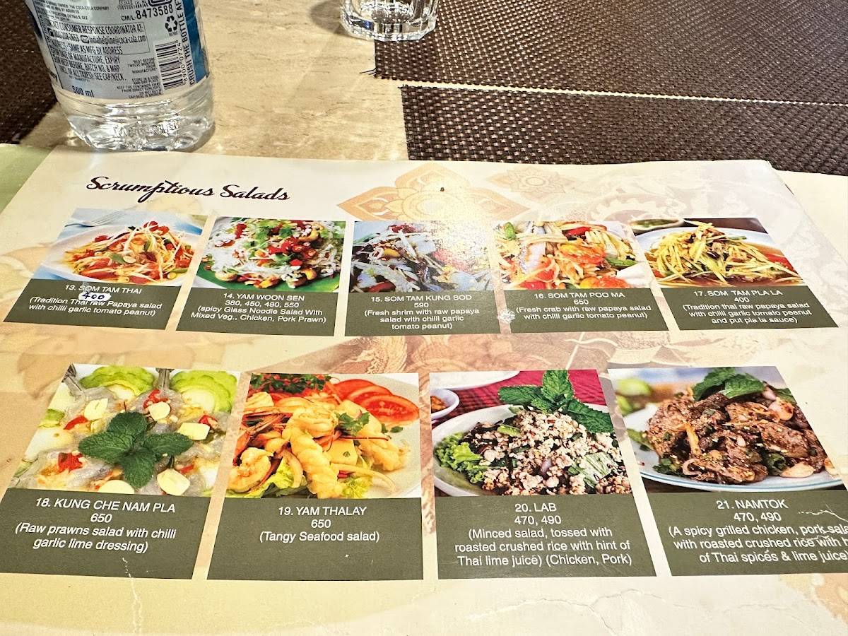 Absolute Thai menu