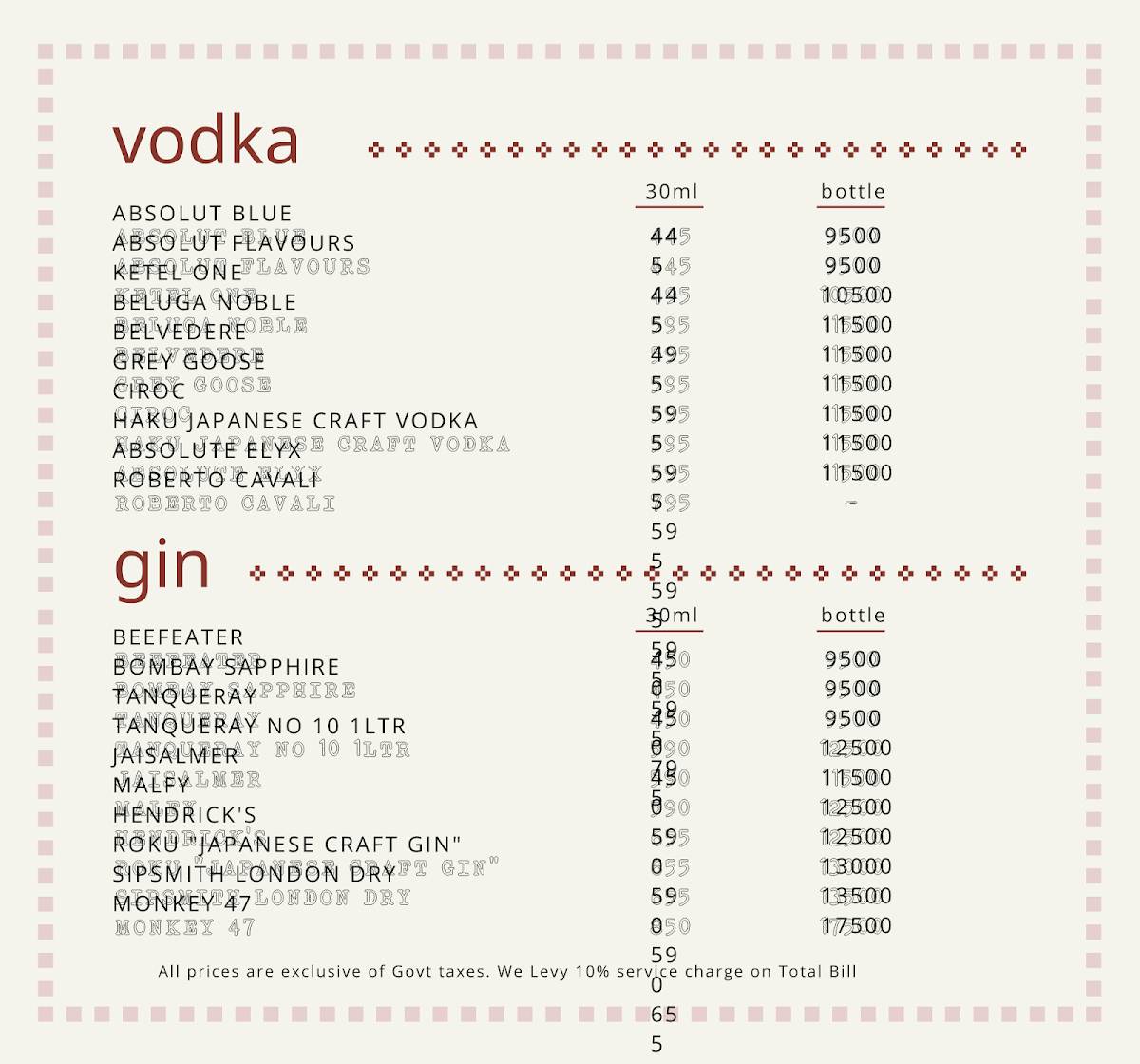 Sorbo menu