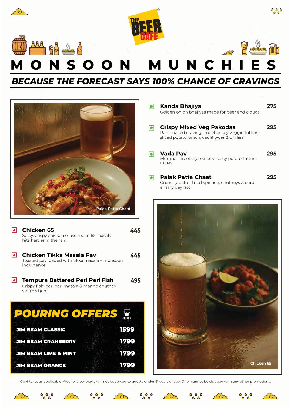 The Beer Café menu