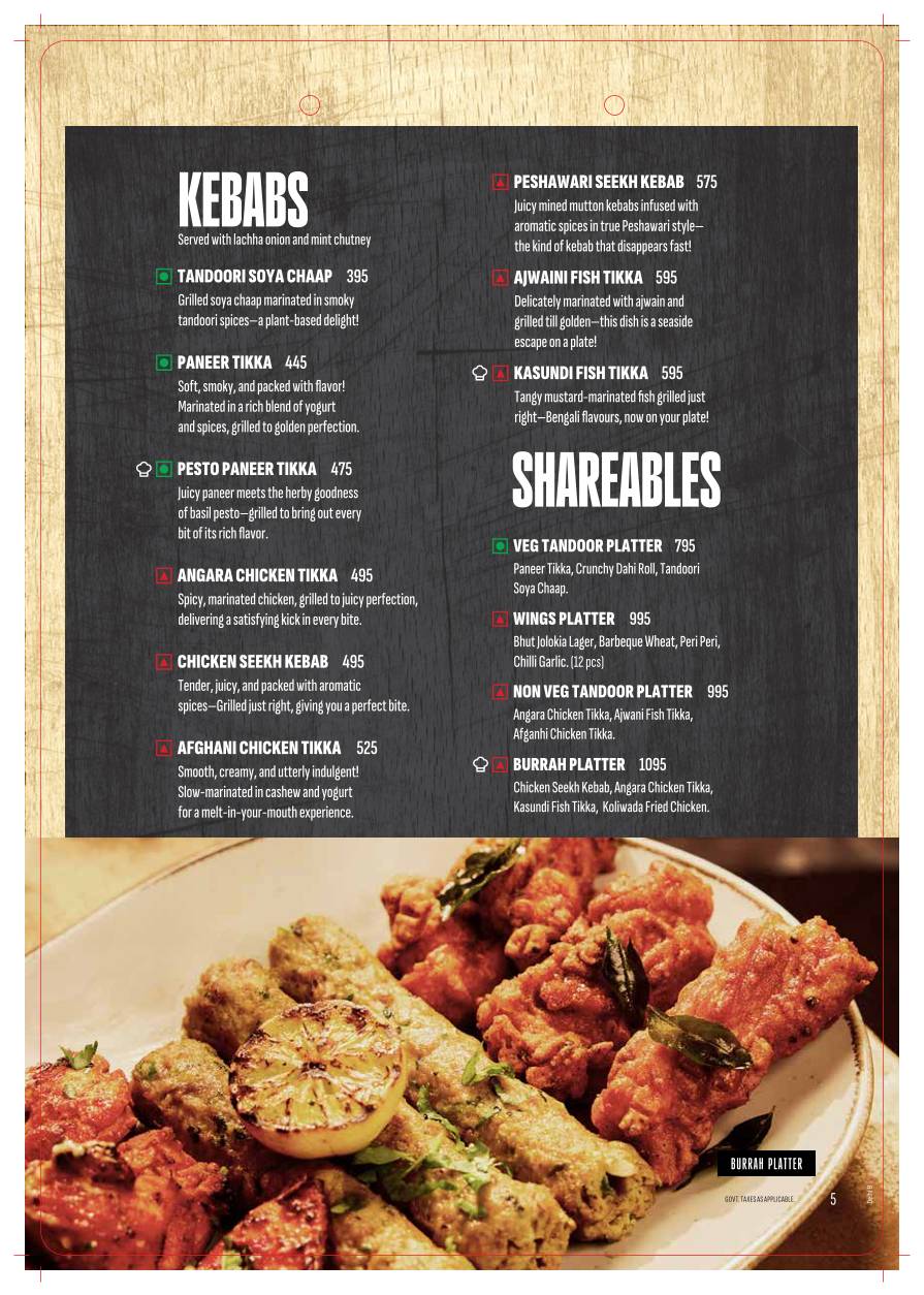 The Beer Café menu