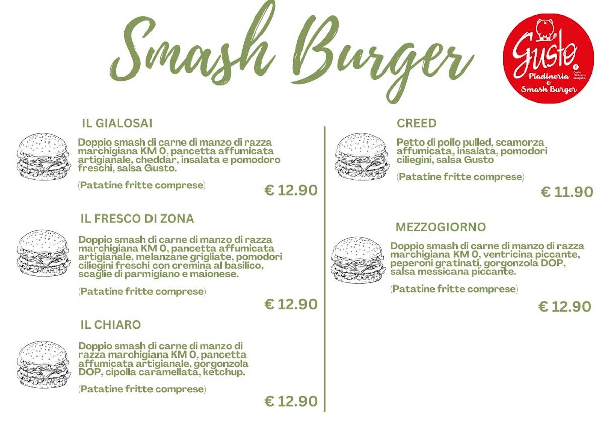 Menu di Gusto Piadineria Senigallia 