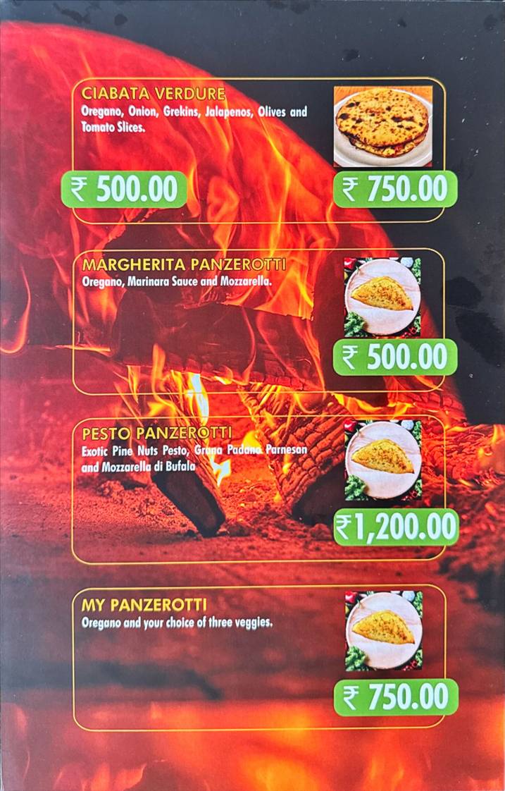 Gustos Pizzeria menu