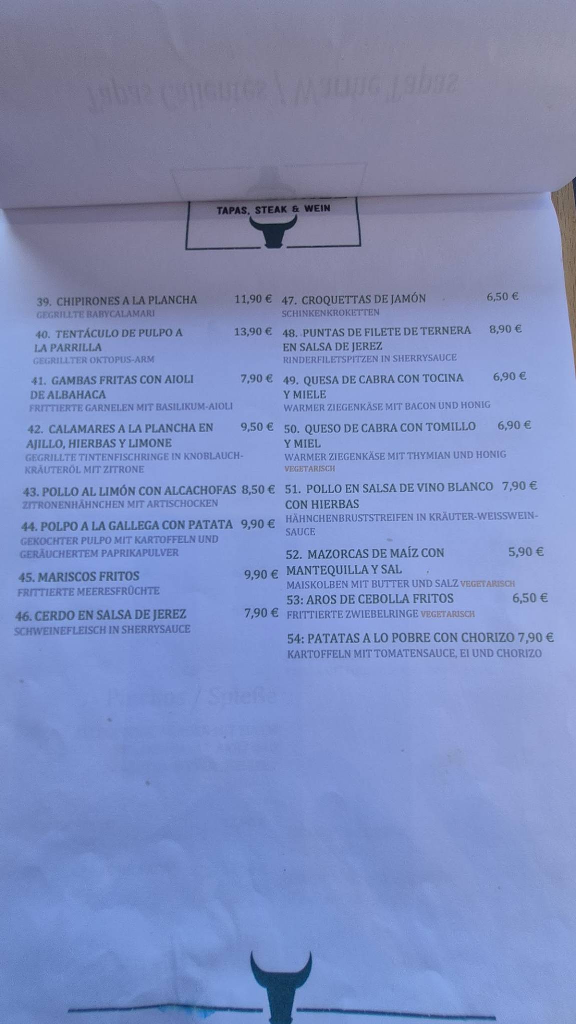 Menu de Gutierrez
