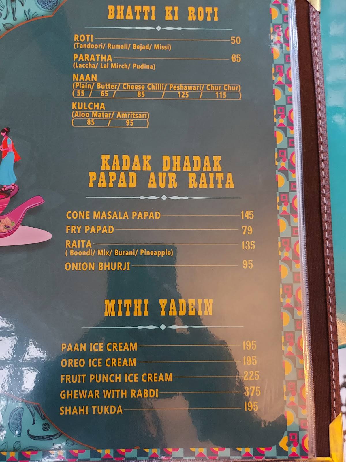 Virasat menu