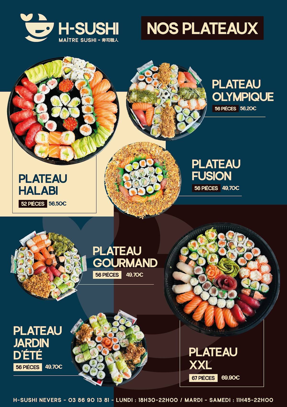 Menu de H-Sushi