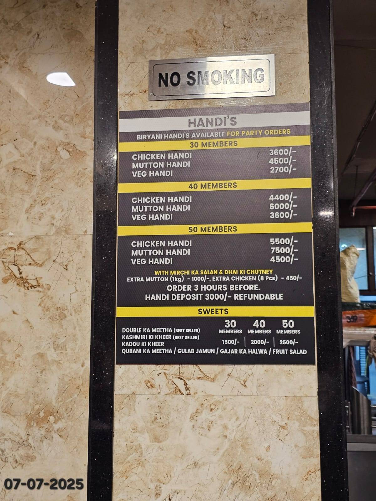 HILLSTAR RESTAURANT menu