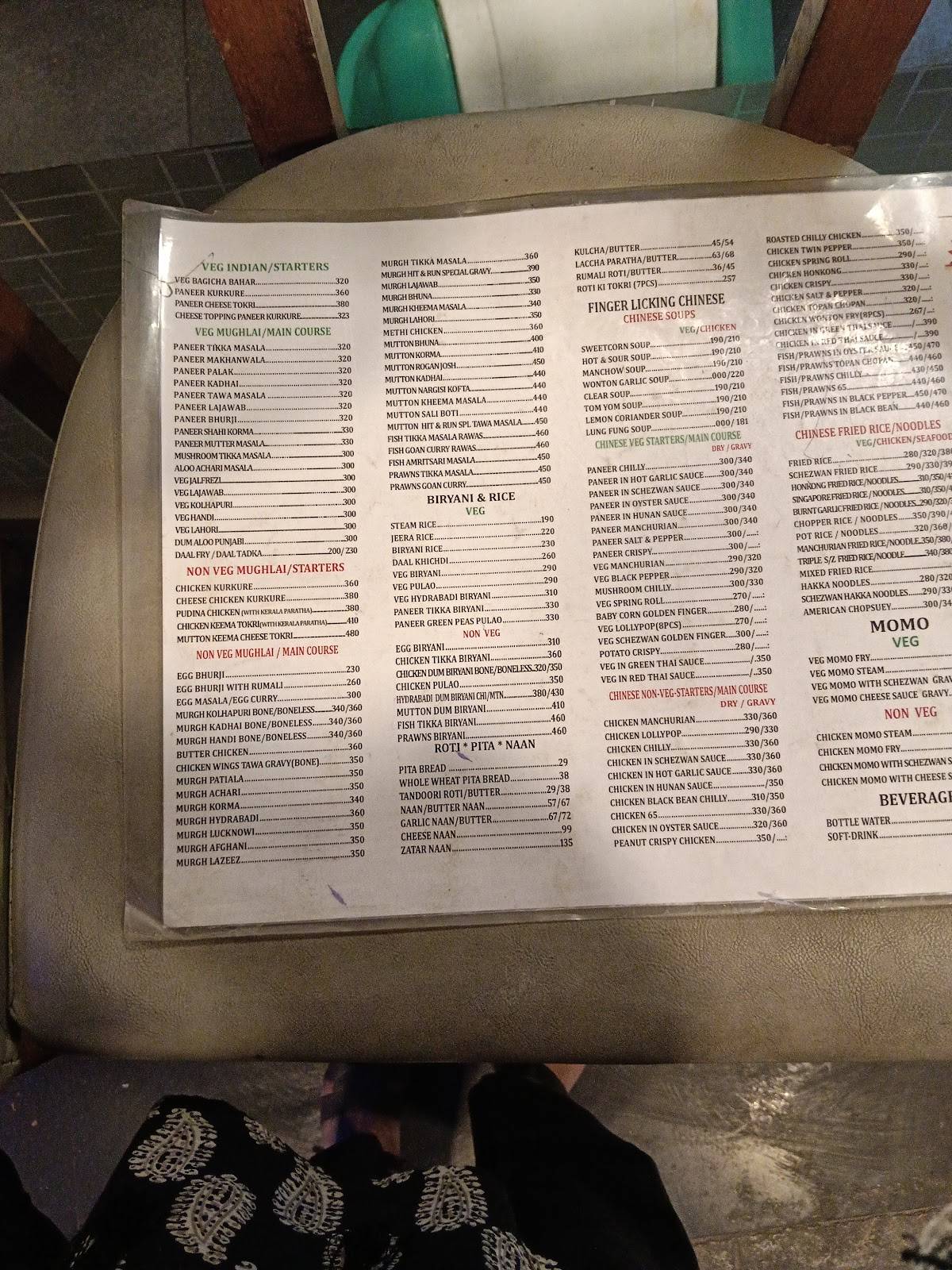 HIT & RUN CHAKALA menu