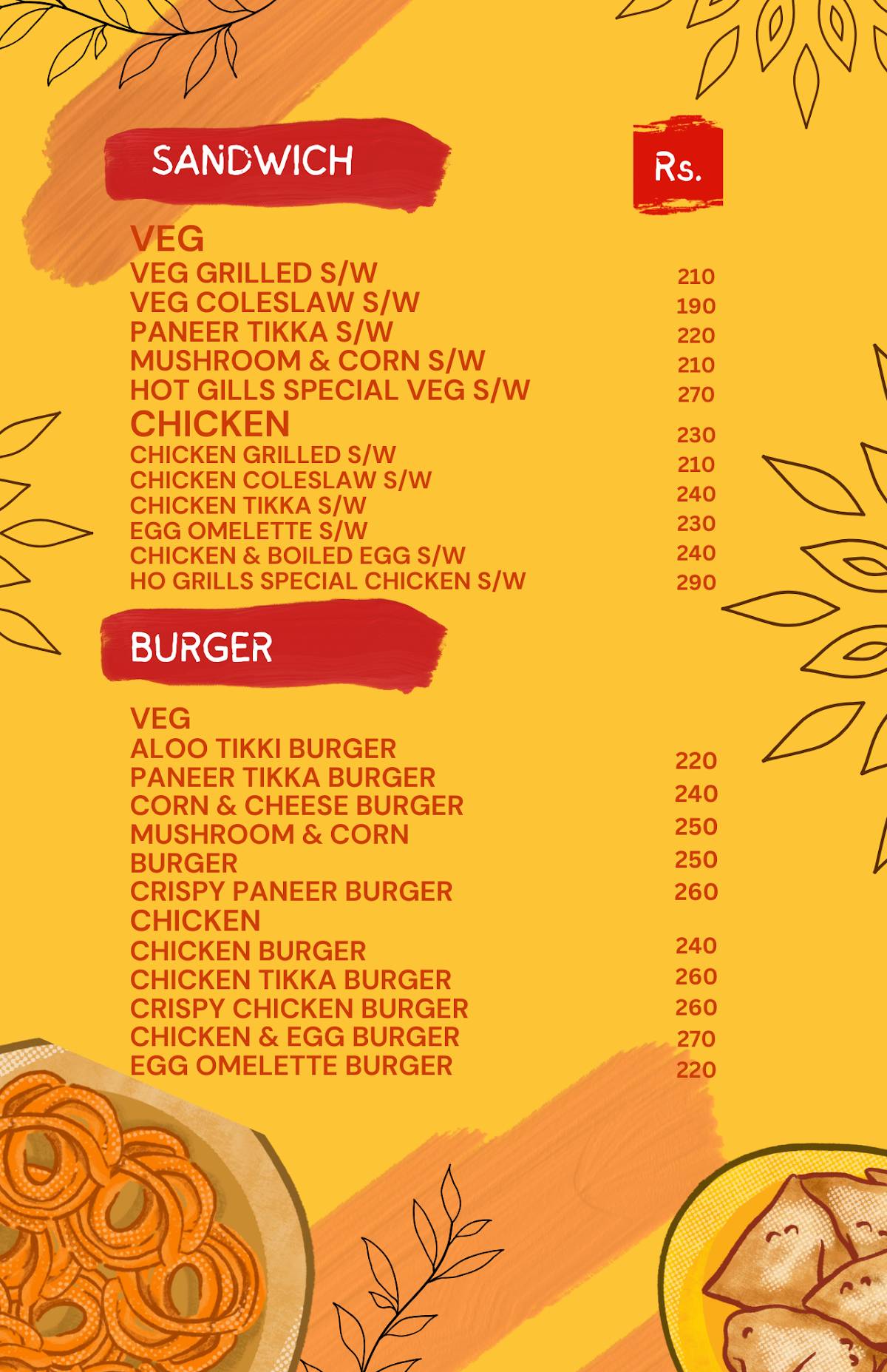HOT GRILLS menu
