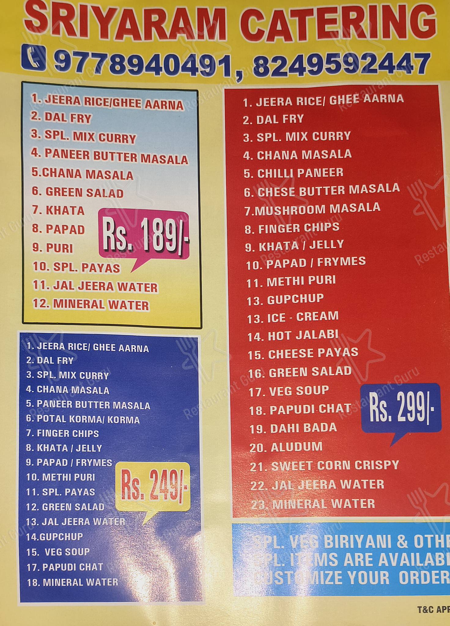 Check out the menu for HOTEL SRIYARAM