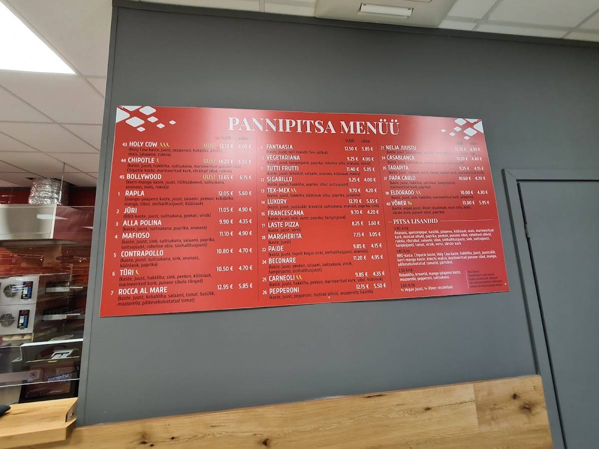 Menu de Haabersti Pizzakiosk