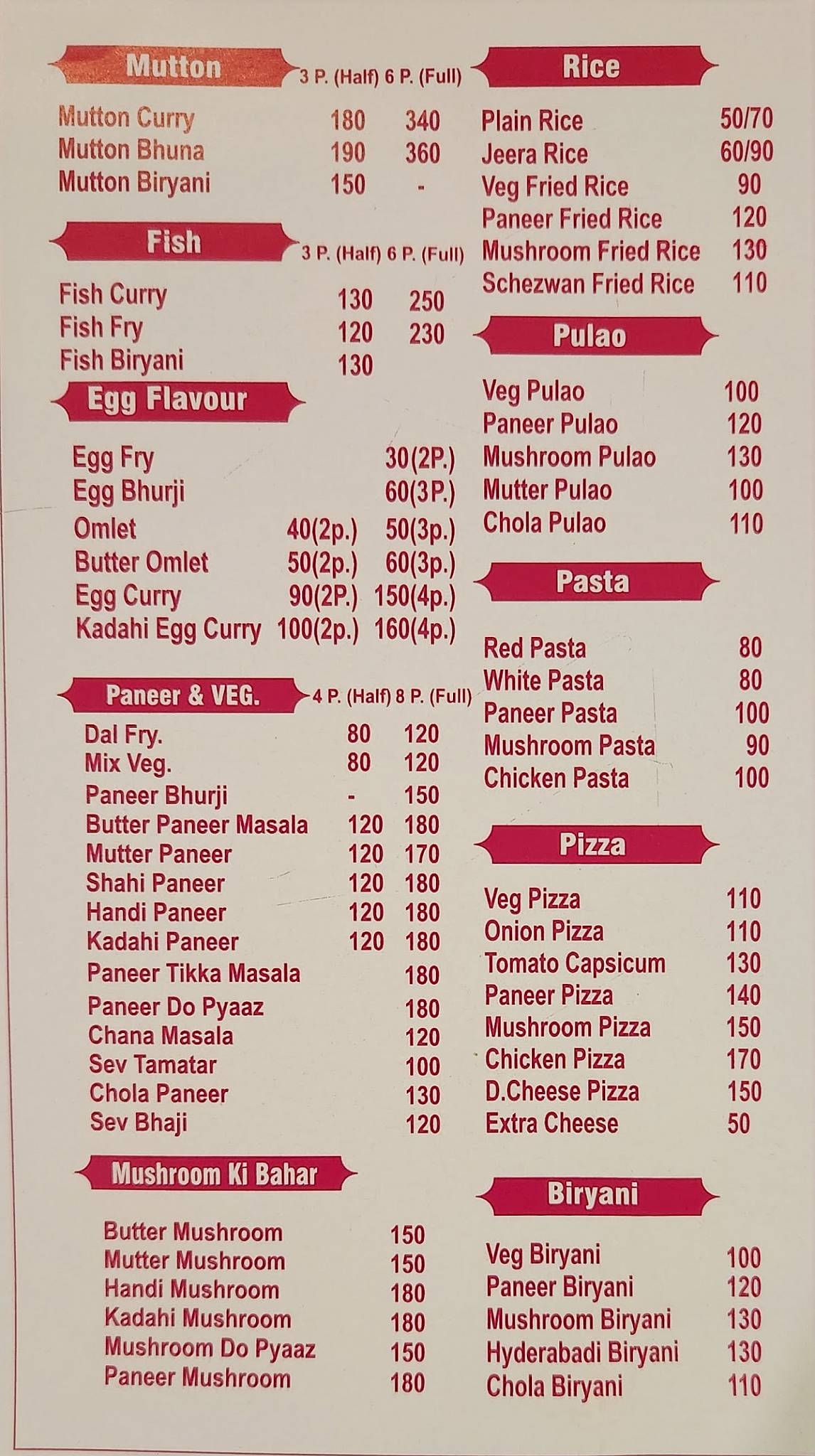 Handi chicken points & restaurant menu