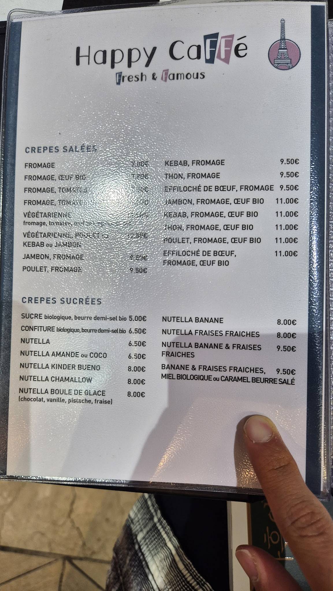 Menu de Happy Caffé