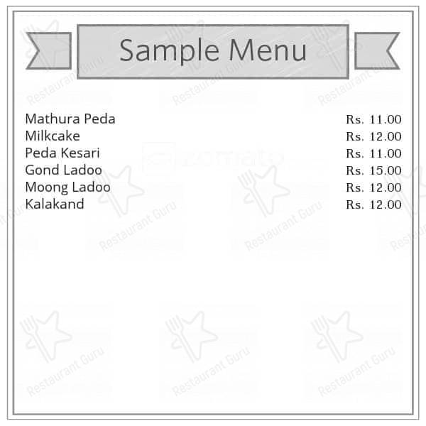 Haryana Sweets menu
