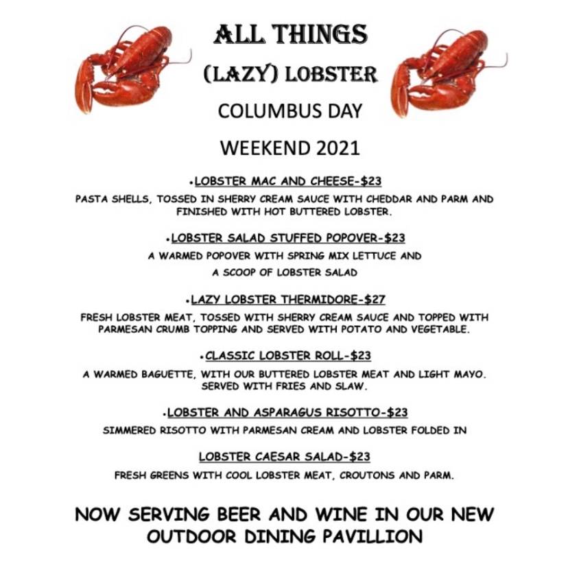 Menu at Smithsonian Cafe and Chowderhouse, Hatfield