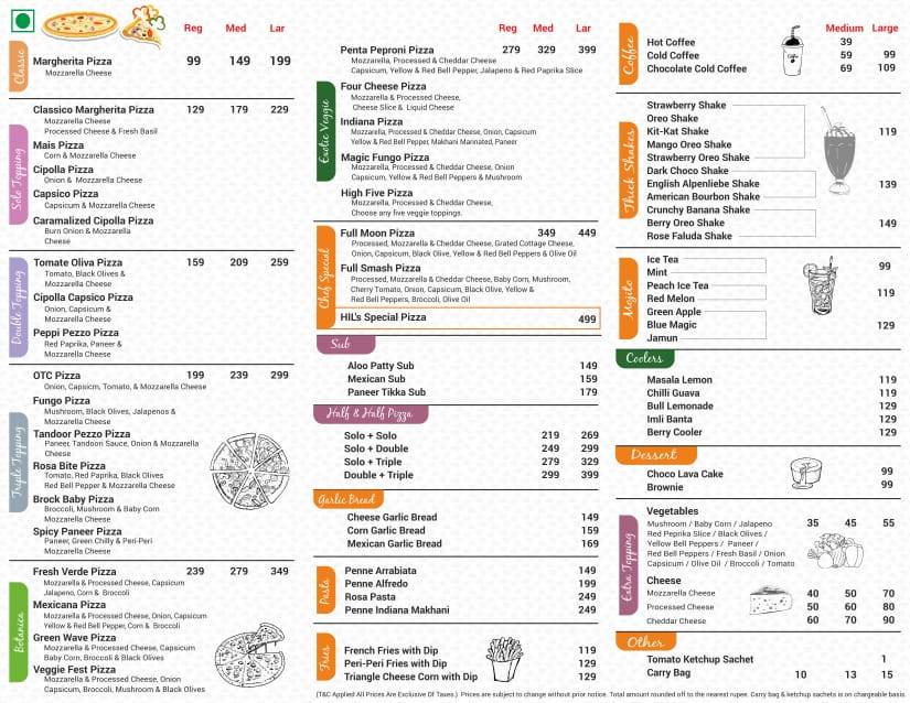 Hil Pizza (C-scheme) menu