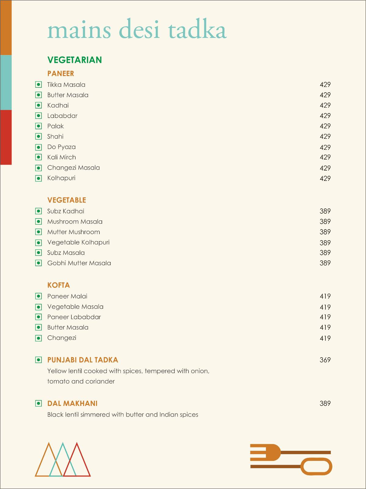 Himalayan Roots menu