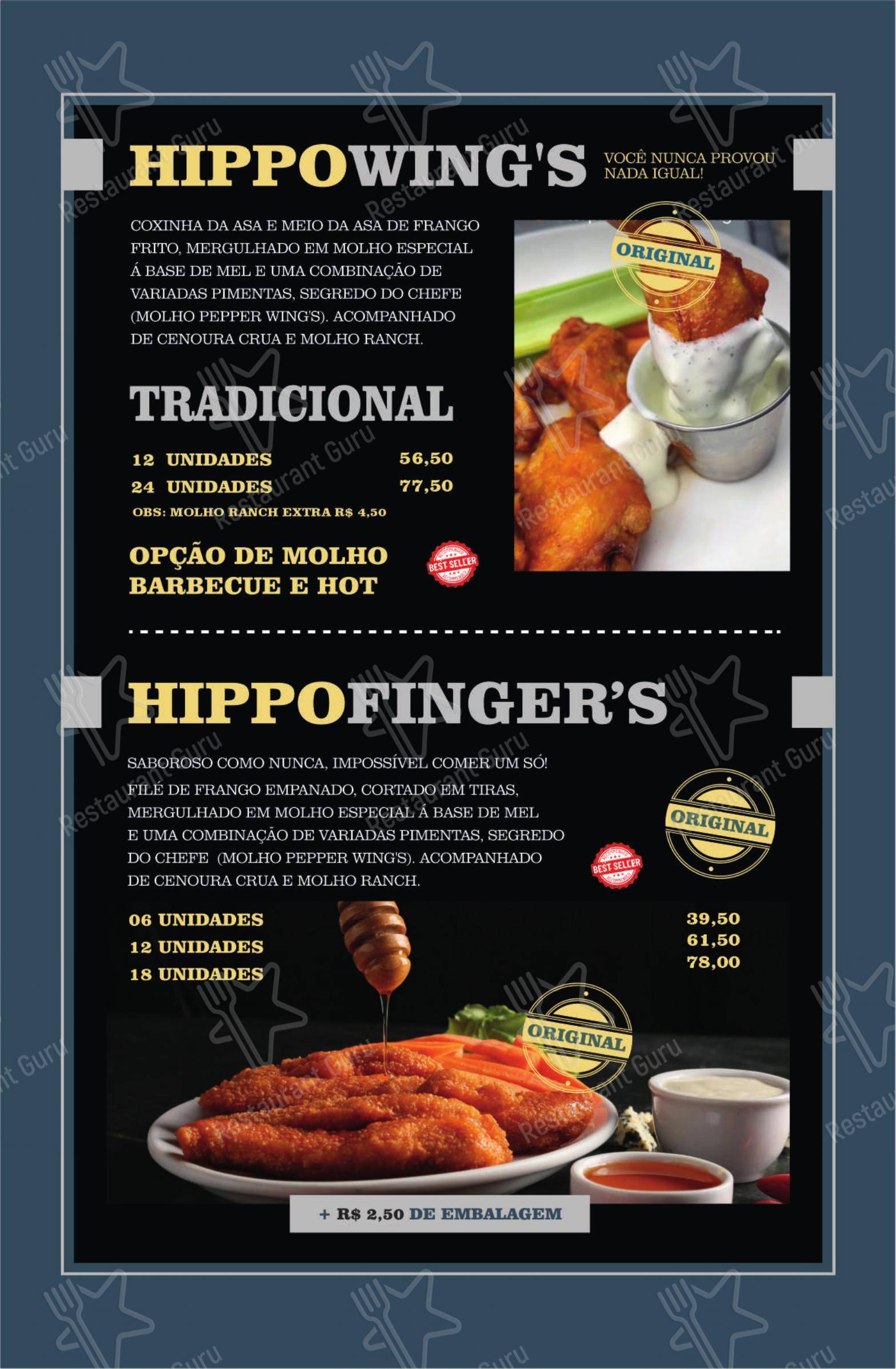Menu para Hippo Pizza em Assis